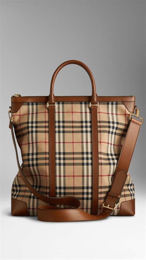 burberry large leather tote|Burberry leather brown tote bag.